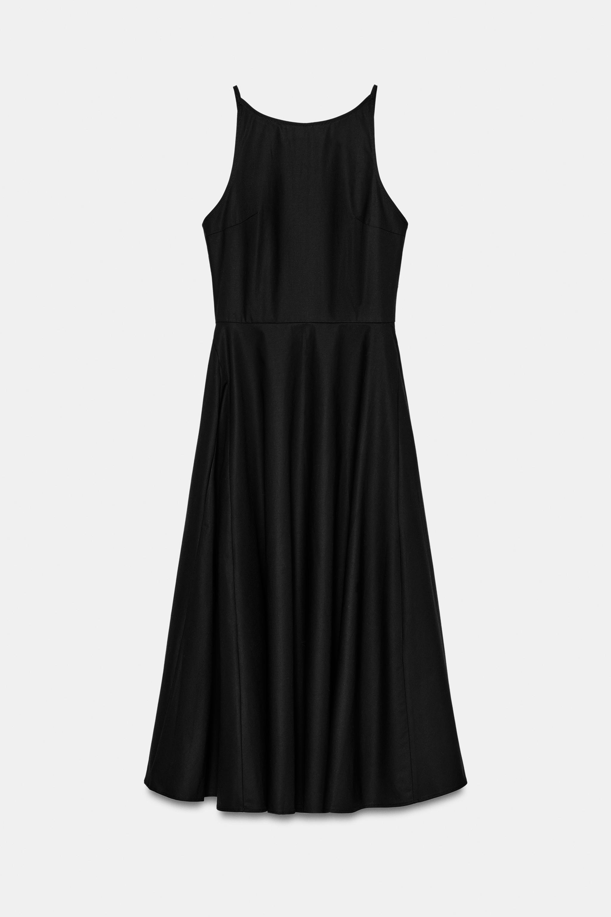 ROBE MI-LONGUE EN GABARDINE ÉVASÉE